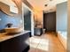 Bathroom with dark vanity, vessel sink, and large walk-in shower at 1760 Marceau Dr, Conley, GA 30288