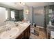 Double vanity bathroom with a large shower and bathtub at 208 Magnaview Dr, Mcdonough, GA 30253