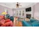 Living room with fireplace, hardwood floors, and ample natural light at 2827 Overlook Ne Trce, Atlanta, GA 30324