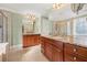 Double vanity bathroom with granite countertop and large shower at 2827 Overlook Ne Trce, Atlanta, GA 30324