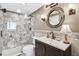 Modern bathroom with a large shower and updated vanity at 1280 W Peachtree Nw St # 3902, Atlanta, GA 30309