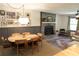 Dining room with mid-century modern table and chairs, and gallery wall at 34 Timber Chase Dr, Dallas, GA 30157