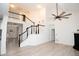 Open staircase with white railing and dark wood accents at 500 Chimney House Ct, Stone Mountain, GA 30087