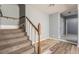 Unfinished basement with gray walls and new flooring at 94 Crumley Se St, Atlanta, GA 30312