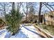 Landscaped backyard with retaining walls and light dusting of snow at 1797 Hosea L Williams Se Dr, Atlanta, GA 30317