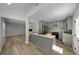 Modern kitchen with gray cabinets and white quartz countertops at 1841 Bayberry Dr, Atlanta, GA 30311