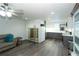 Basement kitchen with gray cabinets and white countertops at 399 Towler Dr, Loganville, GA 30052