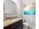 Updated bathroom with granite vanity and tiled flooring at 930 White St, Atlanta, GA 30310