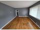 Living room with hardwood floors and gray walls at 2842 Delowe Dr, Atlanta, GA 30344