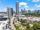 Aerial view of city skyline with modern buildings and green spaces at 270 17Th Nw St # 809, Atlanta, GA 30363