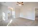 Large bedroom with carpeted floor and ceiling fan at 56 Veranda Walk, Dallas, GA 30157