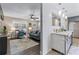 Modern kitchen with white subway tile backsplash at 1207 Eastview Ne Rd, Conyers, GA 30012