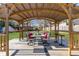 Relaxing pergola with outdoor seating and backyard views at 1207 Eastview Ne Rd, Conyers, GA 30012