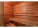 Private cedar wood sauna with built-in bench at 2760 Veltre Sw Ter, Atlanta, GA 30311