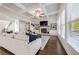 Living room with coffered ceiling, fireplace and hardwood floors at 4016 Matty Ne Dr, Marietta, GA 30066