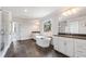 Luxurious bathroom with double vanity, soaking tub, and large shower at 4016 Matty Ne Dr, Marietta, GA 30066