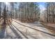 Long concrete driveway surrounded by tall trees leading up to the main house at 10 Moss Landing Se Rd, Acworth, GA 30102