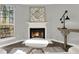 Whitewashed fireplace in a gray living room at 373 Oak Harbor Trl, Marietta, GA 30066