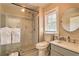 Bathroom with a walk-in shower and modern vanity at 897 Winding Trl, Lawrenceville, GA 30046