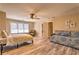 Bedroom with yellow bedding and a daybed at 897 Winding Trl, Lawrenceville, GA 30046