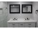 Bathroom with double vanity and modern fixtures at 2185 Fairfield St, Smyrna, GA 30080