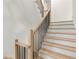 Light oak staircase with black metal balusters at 628 Robinson Se Ave # B, Atlanta, GA 30312