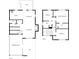 Two-story floor plan with kitchen, living room, dining area, bedrooms, and bathrooms at 2605 Poplar Ln, Cumming, GA 30041