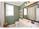 Bathroom with single vanity and shower/tub combo at 314 Pepperwood Way, Canton, GA 30114