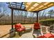 Relaxing patio with pergola, comfortable seating, and a view of the backyard at 314 Pepperwood Way, Canton, GA 30114