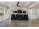 Finished basement with a media center featuring a stone fireplace and comfortable seating at 183 Applewood Ln, Acworth, GA 30101