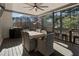 Cozy covered deck perfect for outdoor living and entertaining with ceiling fan at 183 Applewood Ln, Acworth, GA 30101