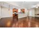 Eat-in kitchen with hardwood floors, stainless steel appliances and wood cabinets at 262 Senna St, Marietta, GA 30064