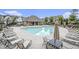 Community swimming pool with lounge chairs and umbrellas at 262 Senna St, Marietta, GA 30064