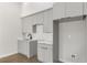 Modern gray kitchen with white countertop at 105 Georgia Se Ave # 5, Atlanta, GA 30312