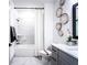 Clean bathroom with bathtub and marble shower at 3351 Orwell Way # 2206, Cumming, GA 30041