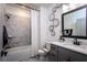 Clean bathroom with bathtub and marble shower at 3351 Orwell Way # 2206, Cumming, GA 30041