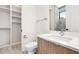 Clean bathroom with vanity, toilet and closet at 192 East Lake Se Ter, Atlanta, GA 30317