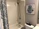 Updated bathroom with a shower and decorative shower curtain at 1037 Emory Parc Pl, Decatur, GA 30033