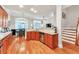 Spacious kitchen with island, hardwood floors, and stainless steel appliances at 1037 Emory Parc Pl, Decatur, GA 30033