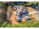 Bird's eye view of house and surrounding landscape at 922 Little Darby Ln, Suwanee, GA 30024