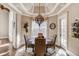 Breakfast room with round table and chandelier at 922 Little Darby Ln, Suwanee, GA 30024