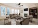 Living room features fireplace and built-in shelving at 558 Olympic Way, Acworth, GA 30102