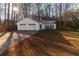 White house with two-car garage and a yard at 415 Rockingham Ln, Woodstock, GA 30189