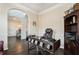 Bright home office with hardwood floors and a view into the dining area at 105 Couch Ct, Fayetteville, GA 30214