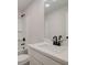 Modern bathroom with white vanity and black fixtures at 163 Bluffington Way, Marietta, GA 30066