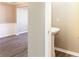 Small powder room with pedestal sink at 315 Barshay Dr, Covington, GA 30016