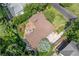 Aerial view of house, backyard patio, and surrounding trees at 1719 Barnesdale Ne Way, Atlanta, GA 30309