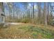 Backyard with wooded area and partial snow cover at 6207 Willowbrook Dr, Riverdale, GA 30296