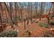 Wooded backyard with firepit and stone path at 2530 Ashbourne Dr, Lawrenceville, GA 30043