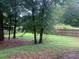 Spacious backyard with mature trees and wooden fence at 3730 Oak Park Dr, Suwanee, GA 30024